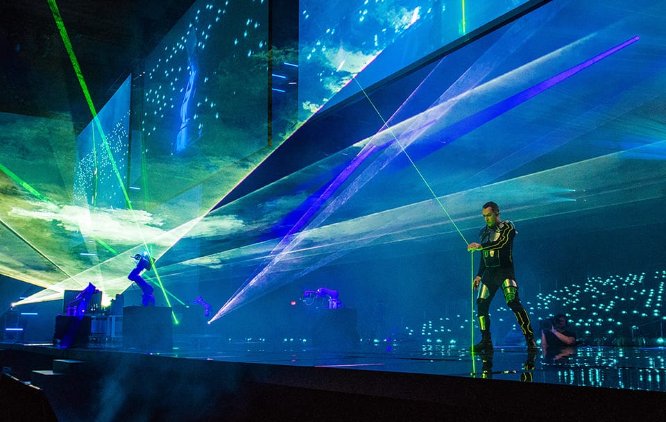 OVATION Live event using laser and fog effects to engage audience
